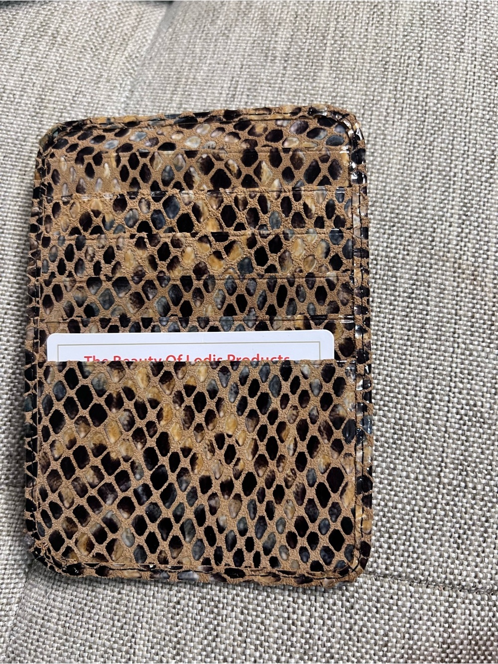 LODIS Snake-Print Leather Card and Coin Wallet